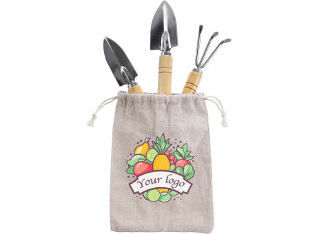 Gartengeräte-Set aus Holz Jeanette Werbeartikel