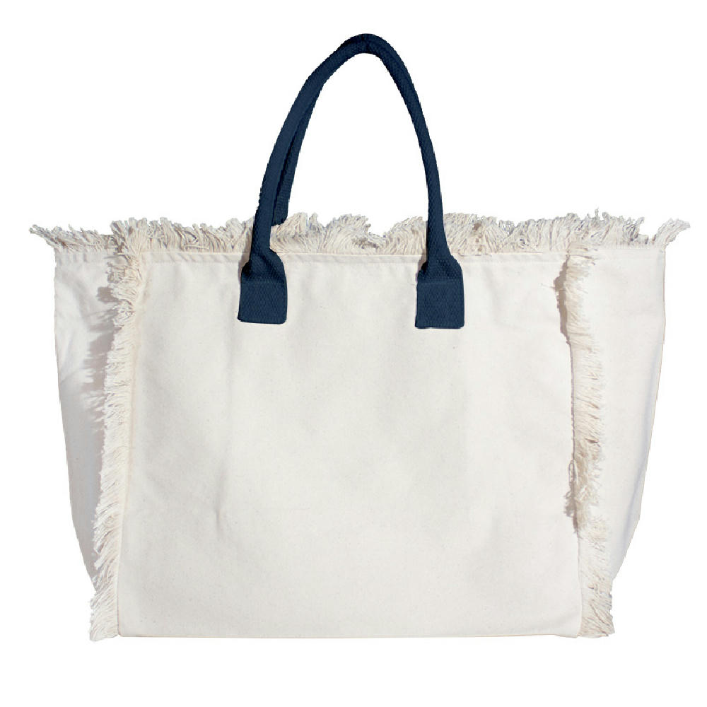 Organic Fairtrade Strandtasche Lola mit farbigen Henkeln nature Werbeartikel