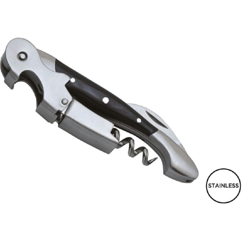 Product image Kellnermesser 'Allegro', Doppelhebel, schwarzes Staminaholz Werbeartikel