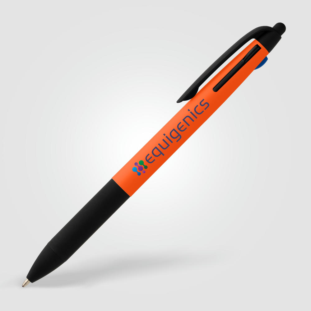 Malta 3-in-1-Kugelschreiber mit Stylus und Neon-Griff aus recyceltem Kunststoff  Werbeartikel