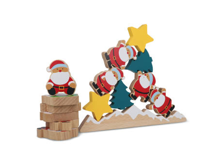 Product image InSideOut Holz Weihnachtsmann Balancierspiel Werbeartikel