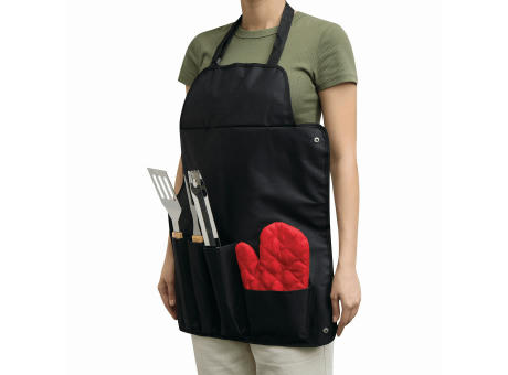 Grill-Schürze mit Grillbesteck GREAT BBQ Werbeartikel