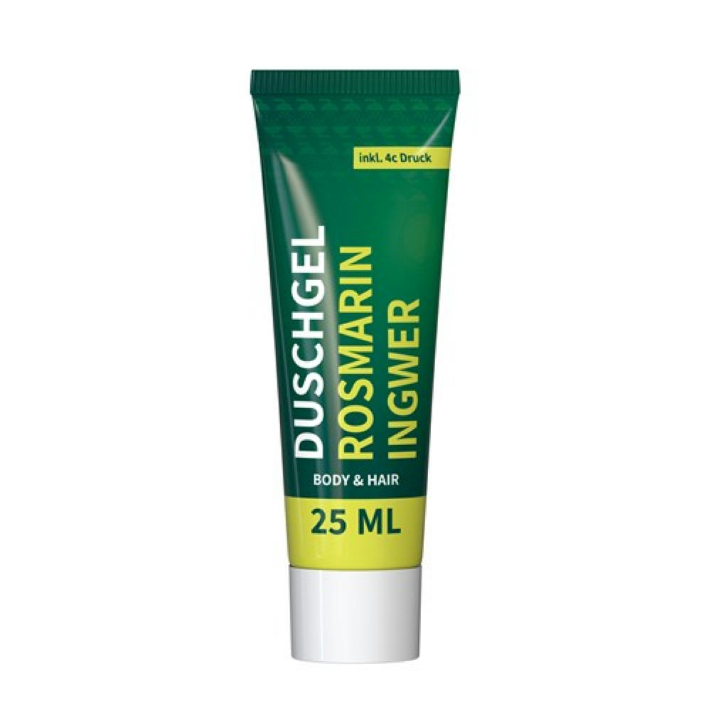25 ml Tube - Duschgel Rosmarin-Ingwer - FullbodyPrint Werbeartikel
