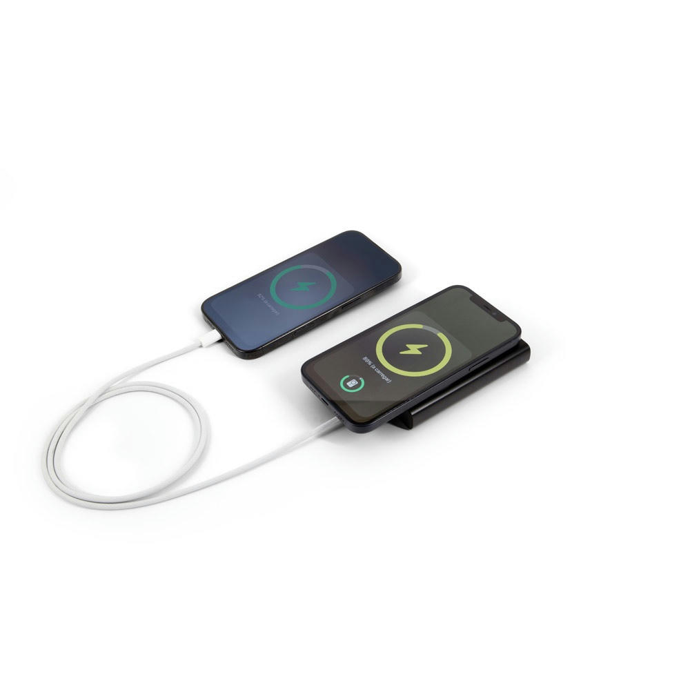 WRIGHT 10. Magnetische Powerbank mit Schnellladefunktion aus recyceltem Aluminium und recyceltem ABS, 10'000 mAh Werbeartikel