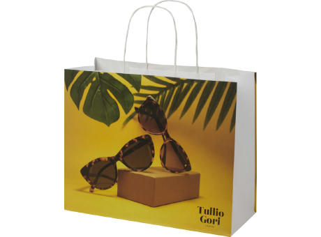 Kraftpapiertasche 120 g/m² mit gedrehten Griffen – 31 × 12 × 25 cm Werbeartikel