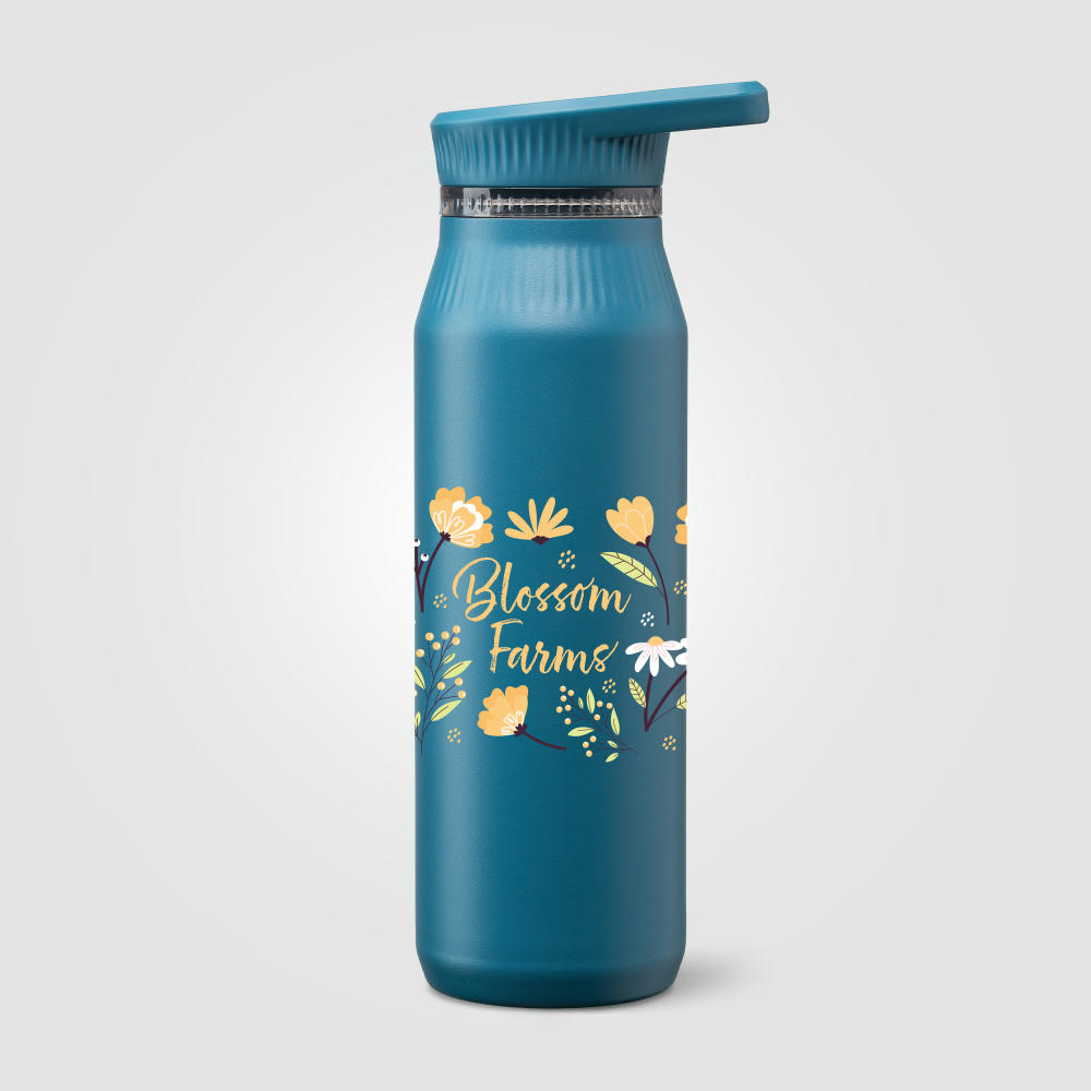 Majesty Edelstahl-Trinkflasche mit Doppelverschluss und Tragegriff - 750 ml Werbeartikel