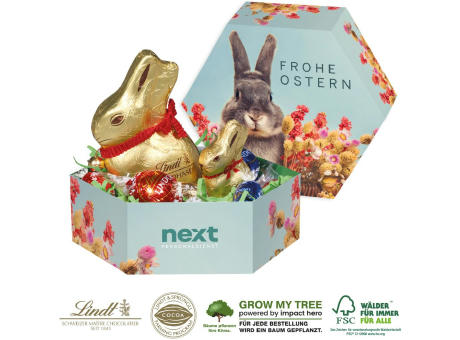 Product image GROßES PREMIUM-OSTERNEST MIT SCHOKOLADE VON LINDT Werbeartikel