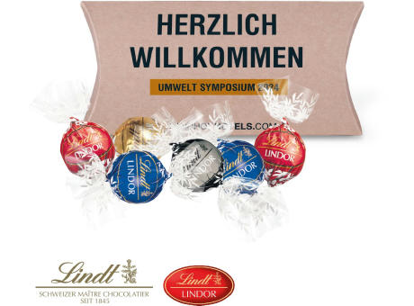 Kissenverpackung "Creative" mit Lindt Lindor Pralinés Werbeartikel
