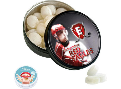 Black or White Dose mit Kalfany Eisbonbons Werbeartikel