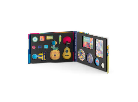 PIN & DOMING SHOWCASE. Mustermappe 2 in 1 Pin und Doming bedrucken