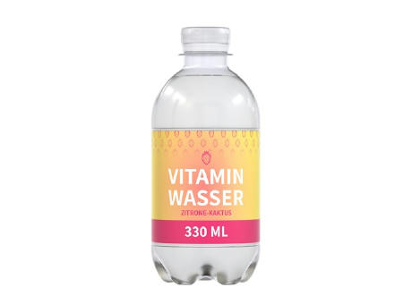 330 ml Vitaminwasser "Zitrone-Kaktus" - Eco Label Werbeartikel