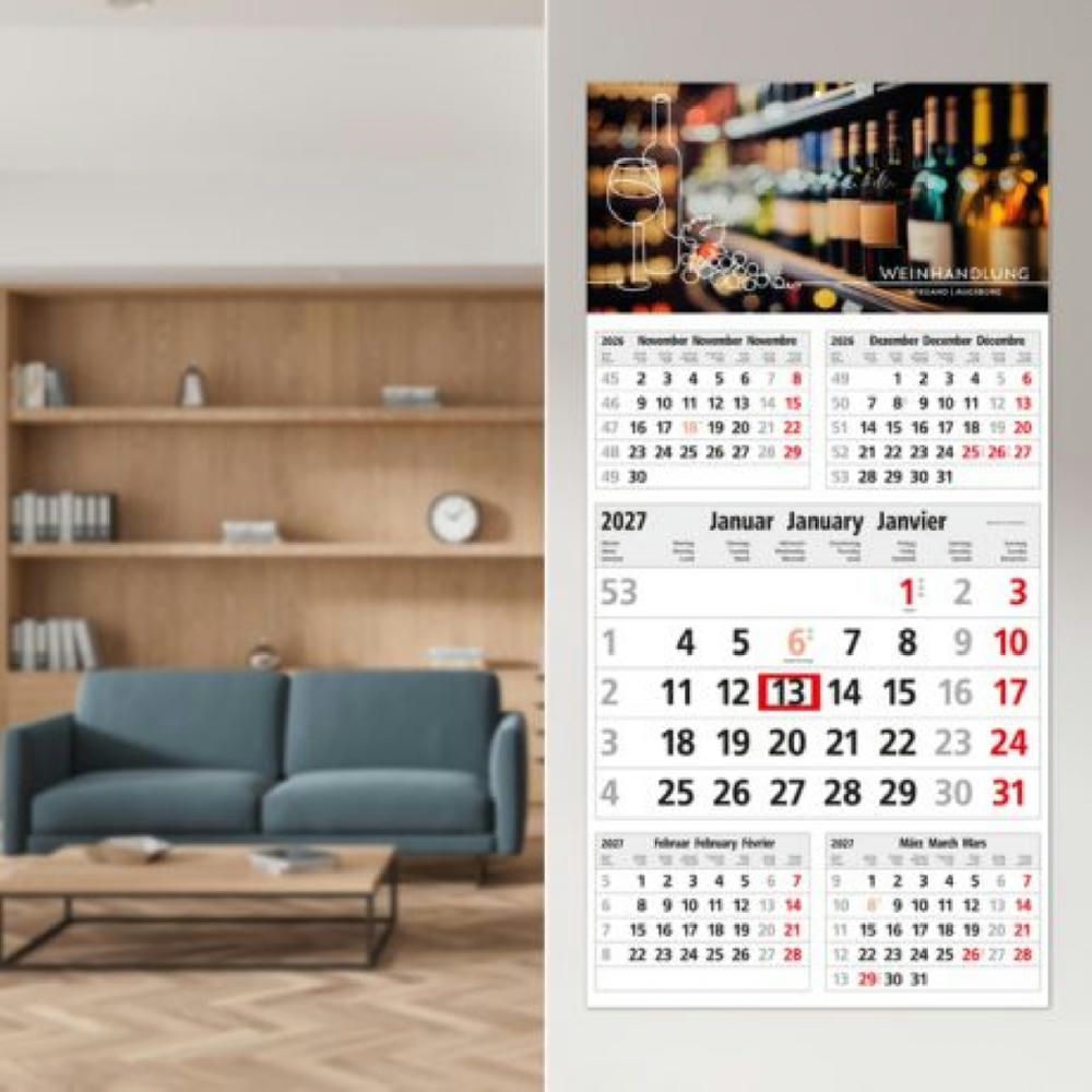 5-Monatskalender Einblatt Commerce 5 Post A EXPRESS postoptimiert Werbeartikel