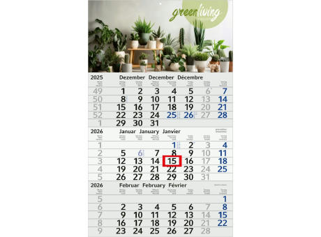 Product image 3-Monatskalender Budget 3 Recycling (Einblatt) Werbeartikel