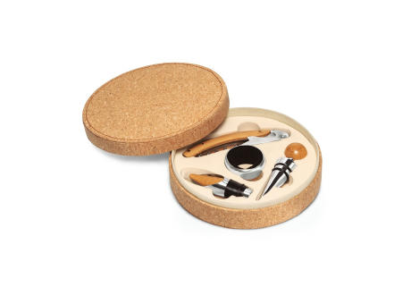 Product image MORETO. Weinset aus Metall und Holz, 4 teilig Werbeartikel