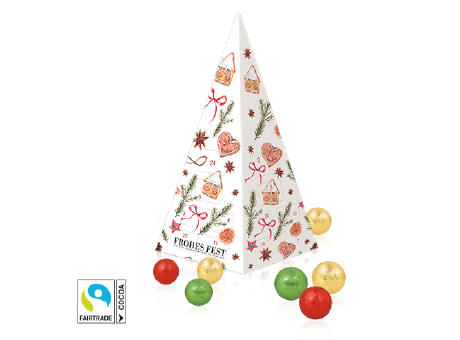 Product image Adventskalender "Weihnachtspyramide" mit Fairtrade® Schokolade Werbeartikel