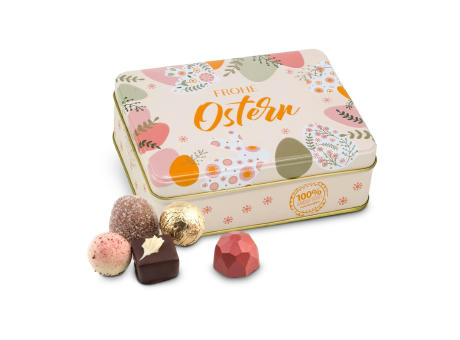 Geschenkartikel / Präsentartikel: Frohe Ostern - Pralinendose mit 125 g Werbeartikel