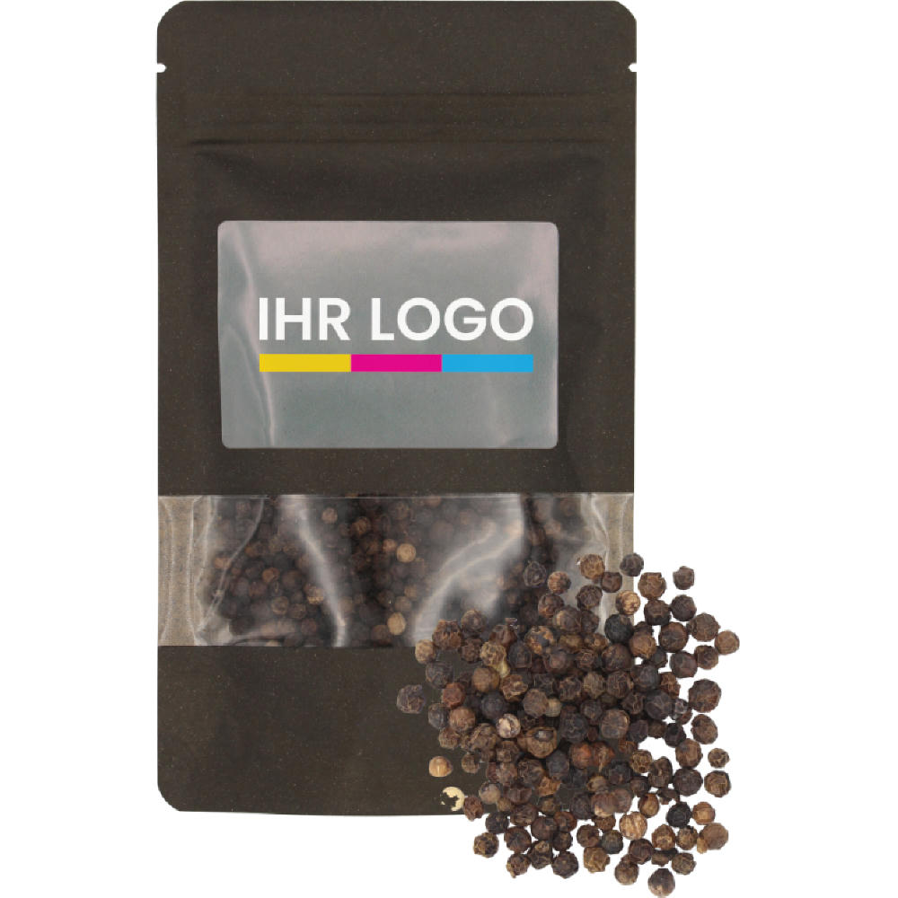 Product image Pfeffer schwarz im Doypack groß Schwarz Werbeartikel