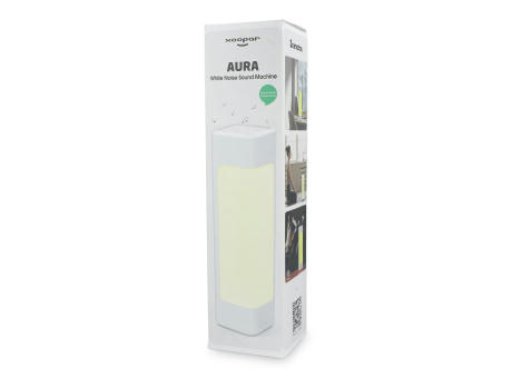 Xoopar Aura White Noise Lautsprecher aus recyceltem Kunststoff bedrucken