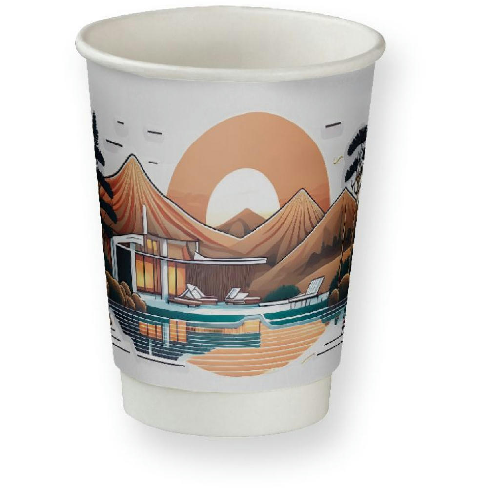 Product image Doppelwandige Pappbecher, 200ml, , Doppelwandige Becher Midi Werbeartikel