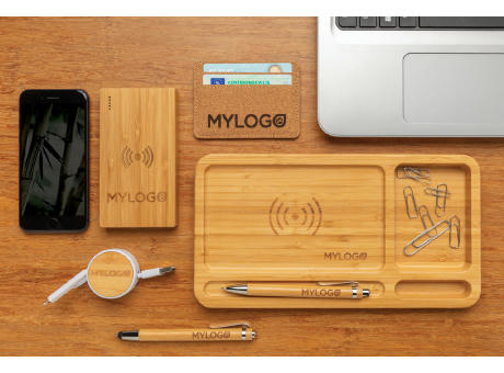 Product image Bambus 4.000 mAh Wireless 5W Powerbank bedrucken