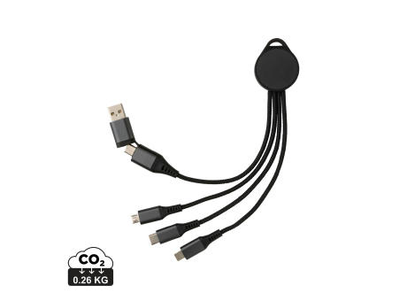 Terra 6-in-1-Ladekabel aus RCS recyceltem Aluminium bedrucken