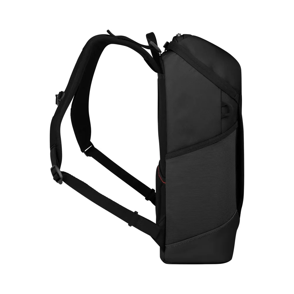 Victorinox Altmont Modern Commuter Backpack Schwarz, Seitenansicht mit gepolsterten Trägern – Business-Rucksack