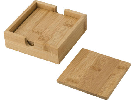 Untersetzer-Set aus Bambus Archer Werbeartikel