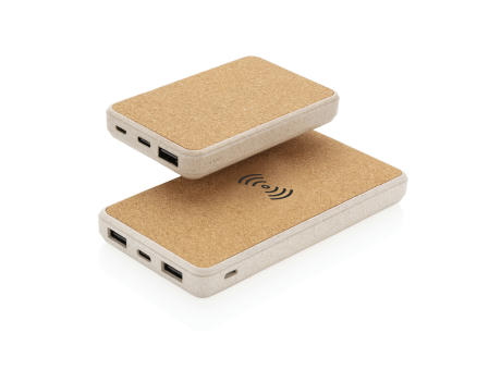 Kork und Weizen 8.000 mAh Wireless Powerbank bedrucken