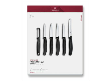 Swiss Classic, Gemüsemesser Set, 6tlg, schwarz, G Werbeartikel