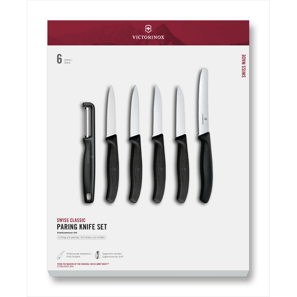 Product image Swiss Classic, Gemüsemesser Set, 6tlg, schwarz, G Werbeartikel
