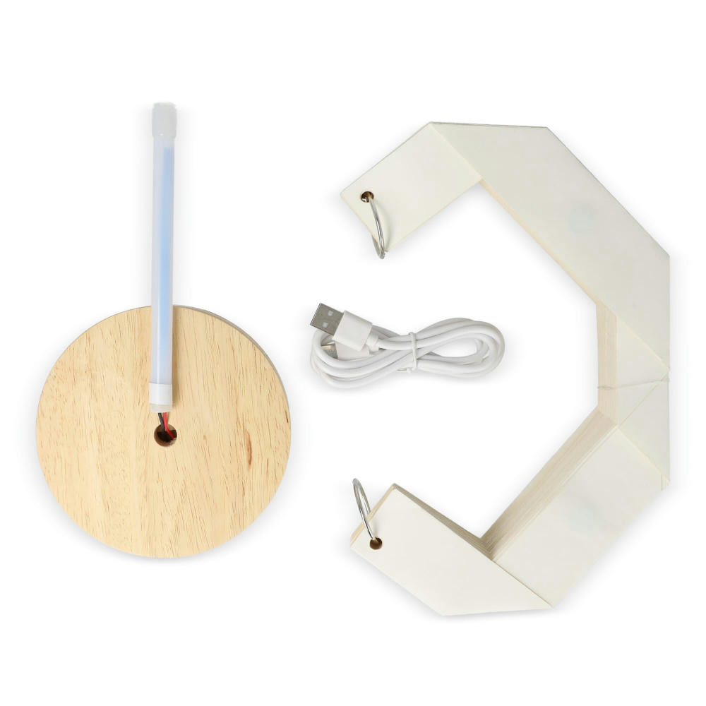 Coollux faltbare, von Origami inspirierte Papier-LED-Lampe Luna 25cm Werbeartikel