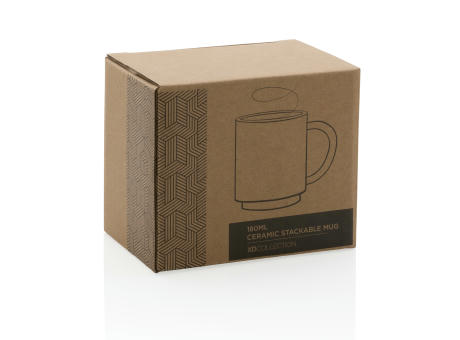 Stapelbare Keramiktasse, 180ml bedrucken