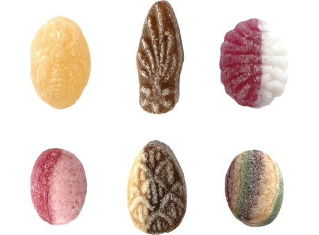 Beutelschachtel mit Weihnachtsbonbons,   60 g, Inhalt: Bonbon Bratapfel bedrucken