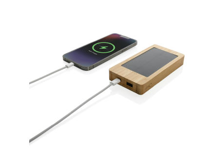 Product image Sunwick 10.000mah Bambus Solar Powerbank bedrucken
