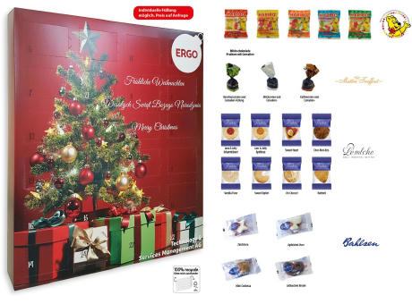 XXL Adventskalender,   24 Stück, Inhalt: Lembcke Gebäckmischung Werbeartikel