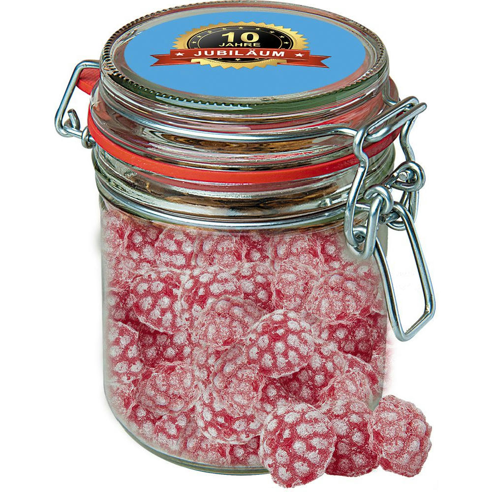 Product image Himbeer Bonbons, ca. 200g, Bonbonglas Maxi Werbeartikel