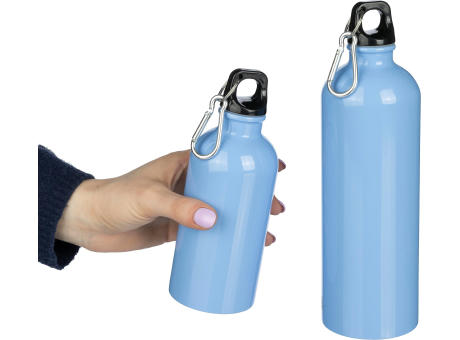 Einwandige Flasche aus recyceltem Edelstahl (400 ml) Sable Werbeartikel