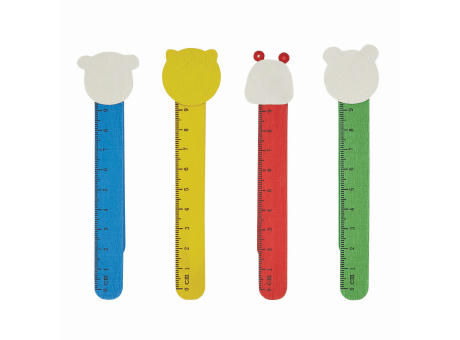 FUNNY ANIMALS - Holz-Lesezeichen, 4-fach sortiert, Preis pro Stück Werbeartikel