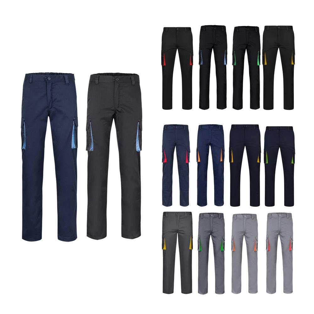 Product image VL FIDES. Zweifarbige Stretch-Hose mit mehreren Taschen (240 g/m²), aus Baumwolle (46 %), EME (38 %) und Polyester (16 %) Werbeartikel