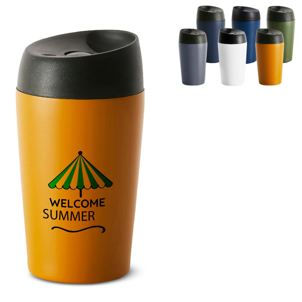 Sagaform Loke Reisebecher Farbe beschichtet 240ml Werbeartikel