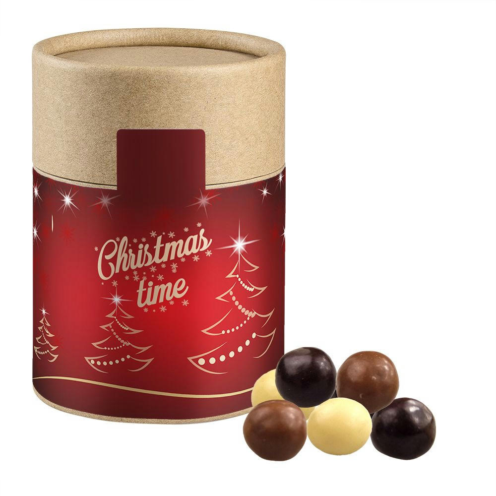 Product image Knusperkugeln-Mix, ca. 50g, Kraftpapierdose Midi Werbeartikel