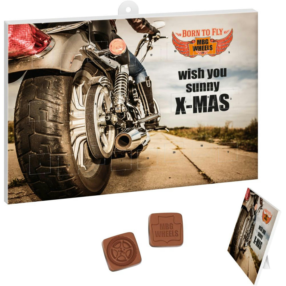 Product image Adventskalender mit 1 – 24 personalisierten Schoko-Formen Werbeartikel