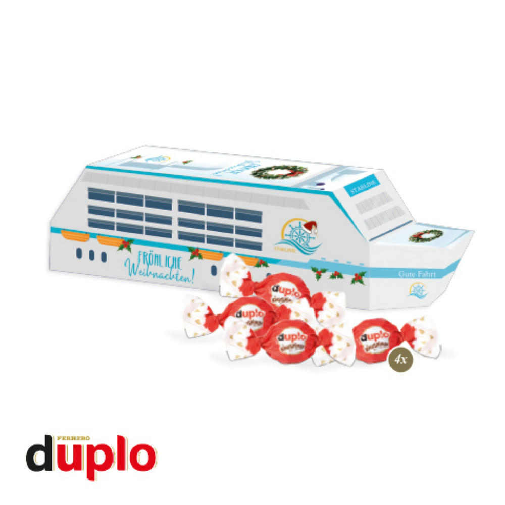 3D Präsent "Schiff" mit duplo Knusperlen Werbeartikel