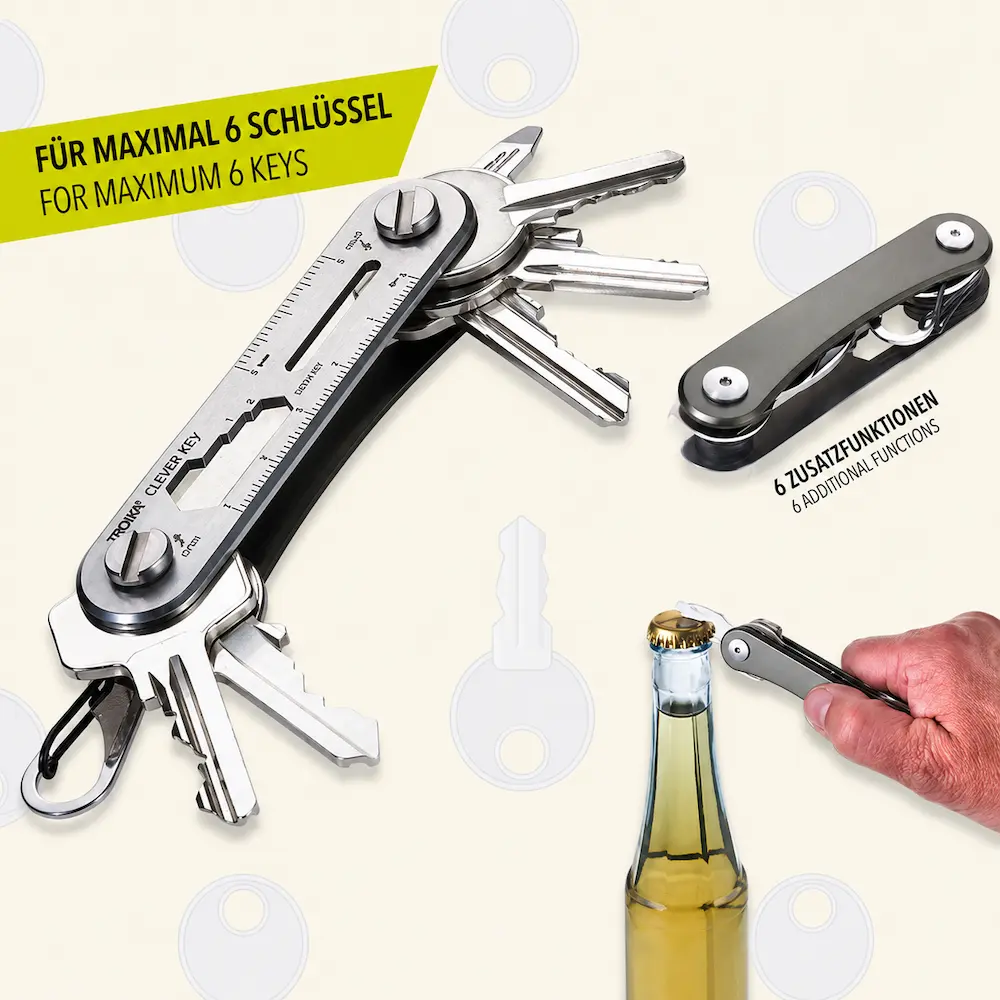 TROIKA Schlüssel Organizer TROIKA CLEVER KEY, titanfarben TROIKA Schlüssel Organizer TROIKA CLEVER KEY, titanfarben