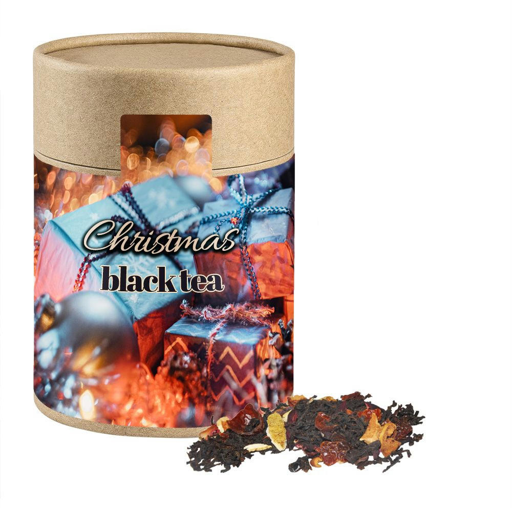 Product image Weihnachts Schwarztee, ca. 125g, Kraftpapierdose Maxi Werbeartikel