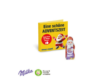 Product image Werbe-Klappkarte mit Weihnachtsmann von Milka Werbeartikel
