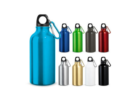 LANDSCAPE S. Aluminium-Sportflasche mit Karabiner 400 ml Werbeartikel