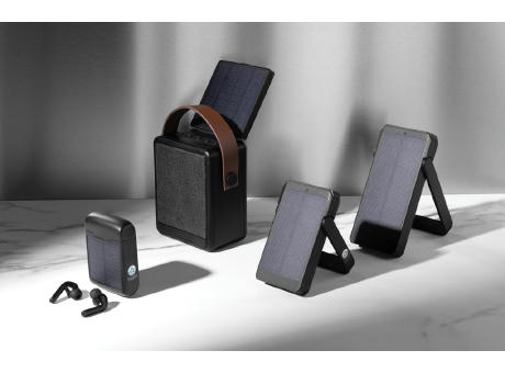 Skywave 5000mah Solar Powerbank, 10W Wireless aus rPlastik bedrucken
