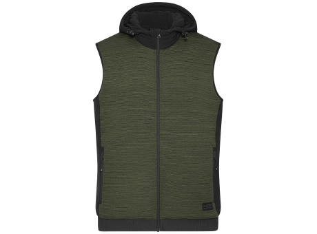 Men's Padded Hybrid Vest - Wattierte Strickfleece Weste im attraktiven Materialmix Werbeartikel