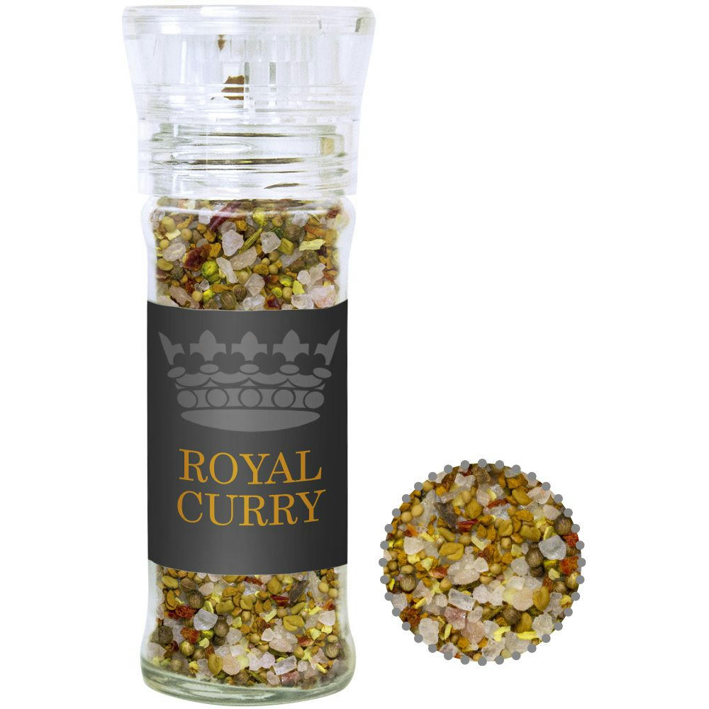 Product image Royal Curry, ca. 60g, transparente Gewürzmühle Werbeartikel